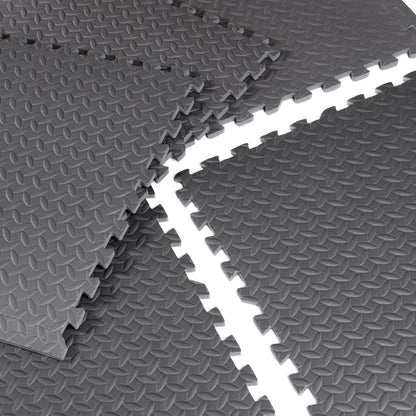 (2 Pack)  22.3" X 22.3" Gray Foam Interlocking Floor Mats, 6 Piece