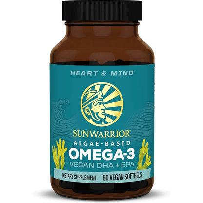 Vegan Omega 3 Fish Oil Supplement | Omega 3 DHA & EPA for Brain and Heart Support, 60Ct