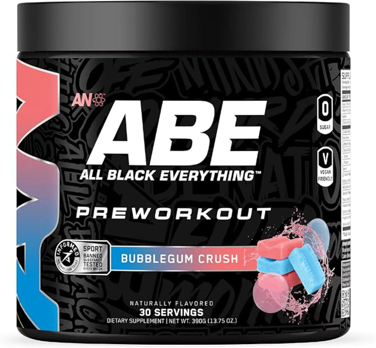 Pre Workout Powder - All Black Everything Pre Workout Energy Drink with Citrulline Malate & Beta Alanine | for Pump, Energy, Performance (30 Servings) (Sour Apple)