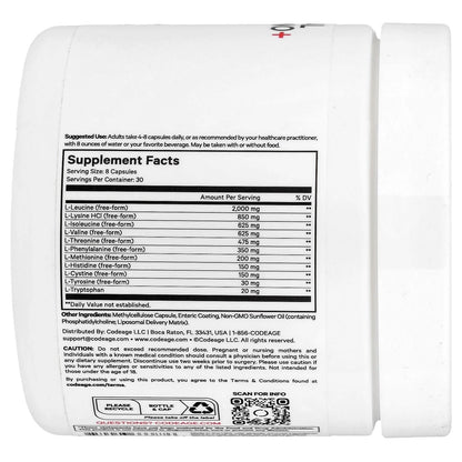 Liposomal Multi Amino+ BCAA & EAA Supplement, Free-Form Branched-Chain Amino Acids, 240 Ct