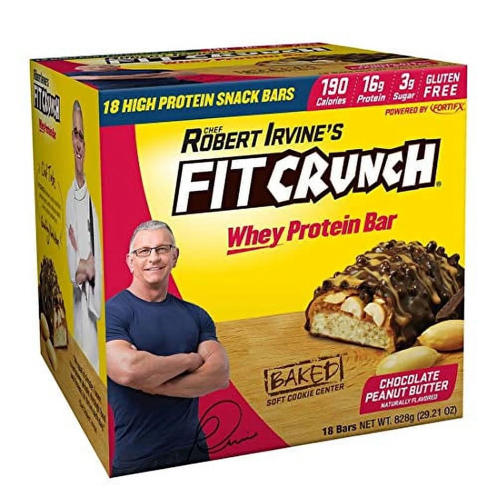 Fit Crunch Chef Robert Irvine S Whey Protein Bars 18 Count Chocolate Peanut ButterFit Crunch Chef Robert Irvine S Whey Protein Bars 18 Count Chocolate Peanut Butter