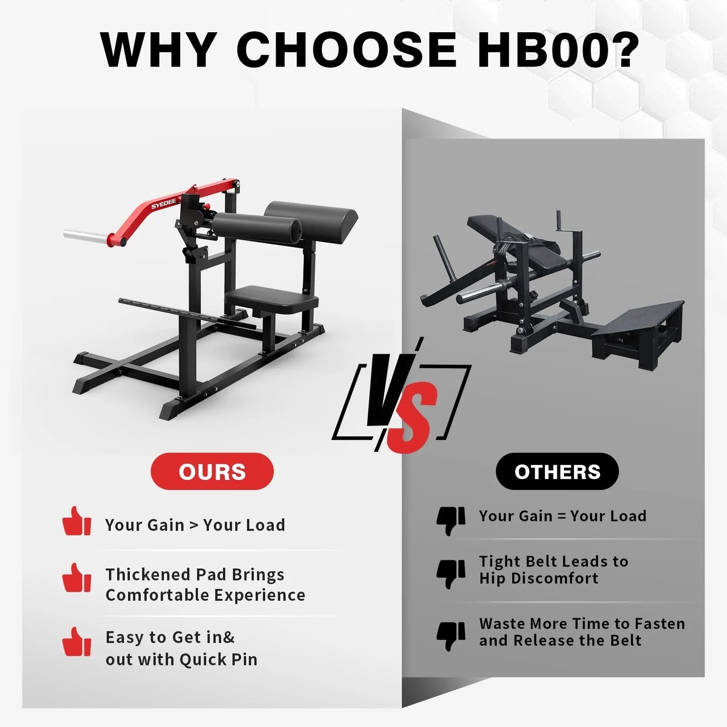 Hip Thrust Machine, Plate - Loaded Glute Bridge Machine with Blanced Hip Pad, Butt Exercise Workout Equipment with 3 Adjustable Height PositionsHip Thrust Machine, Plate - Loaded Glute Bridge Machine with Blanced Hip Pad, Butt Exercise Workout Equipment with 3 Adjustable Height Positions