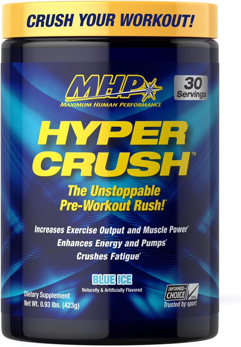 Hyper Crush Pre - Workout Powder – Energy, Pumps & Fatigue Support – 3 G Creatine, Citrulline, 350 Mg Caffeine – Blue Ice, 30 ServingsHyper Crush Pre - Workout Powder – Energy, Pumps & Fatigue Support – 3 G Creatine, Citrulline, 350 Mg Caffeine – Blue Ice, 30 Servings