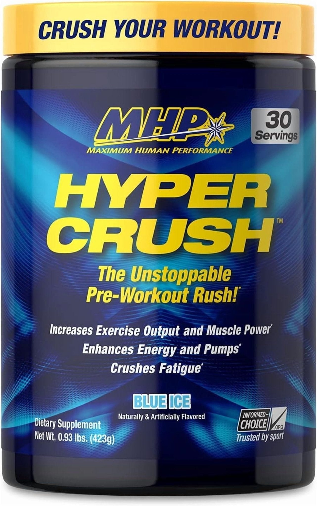 Hyper Crush Pre - Workout Powder – Energy, Pumps & Fatigue Support – 3 G Creatine, Citrulline, 350 Mg Caffeine – Blue Ice, 30 ServingsHyper Crush Pre - Workout Powder – Energy, Pumps & Fatigue Support – 3 G Creatine, Citrulline, 350 Mg Caffeine – Blue Ice, 30 Servings