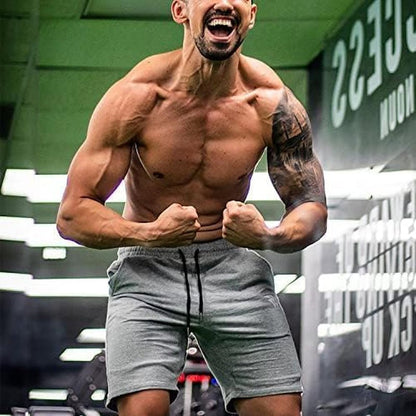 Mens Gym Running Shorts, Workout Athletic Bodybuilding Fitness Shorts with Zip PocketsMens Gym Running Shorts, Workout Athletic Bodybuilding Fitness Shorts with Zip Pockets