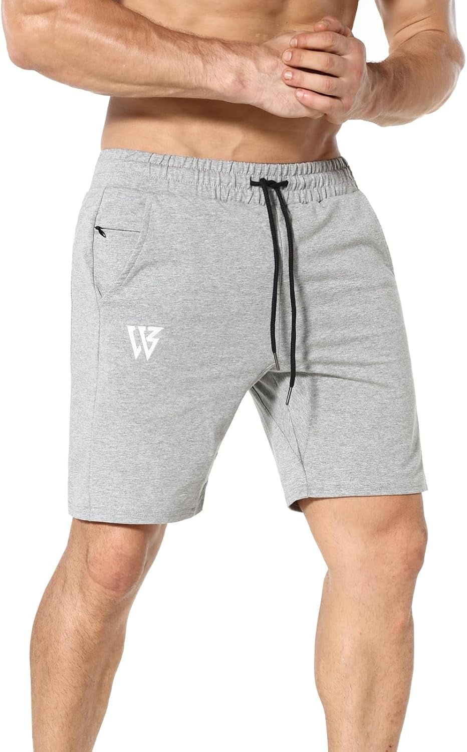 Mens Gym Running Shorts, Workout Athletic Bodybuilding Fitness Shorts with Zip PocketsMens Gym Running Shorts, Workout Athletic Bodybuilding Fitness Shorts with Zip Pockets