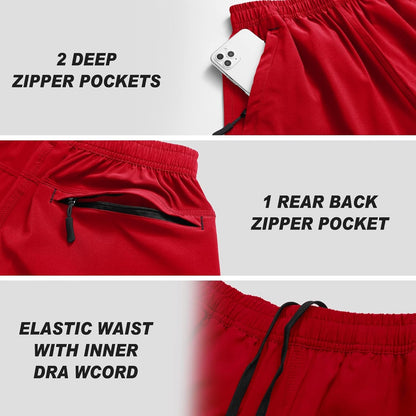 Men'S Gym Shorts Sports Quick Dry Workout Running or Casual Training Short with Zipper PocketsMen'S Gym Shorts Sports Quick Dry Workout Running or Casual Training Short with Zipper Pockets
