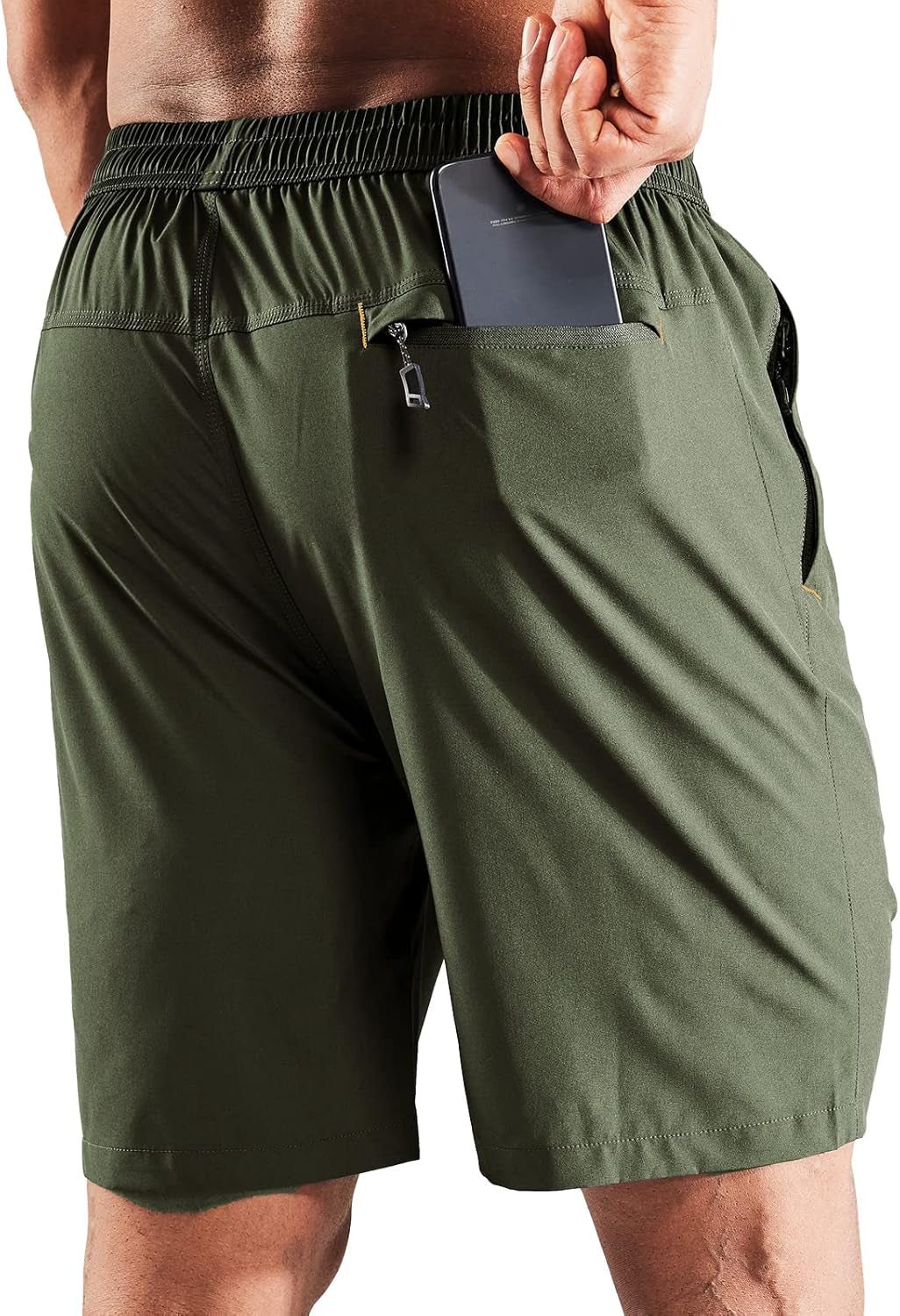 Men'S Quick Dry Running Shorts with Zipper Pocket, Elastic Waist Athletic Workout Exercise Fitness Shorts, 7 InchMen'S Quick Dry Running Shorts with Zipper Pocket, Elastic Waist Athletic Workout Exercise Fitness Shorts, 7 Inch