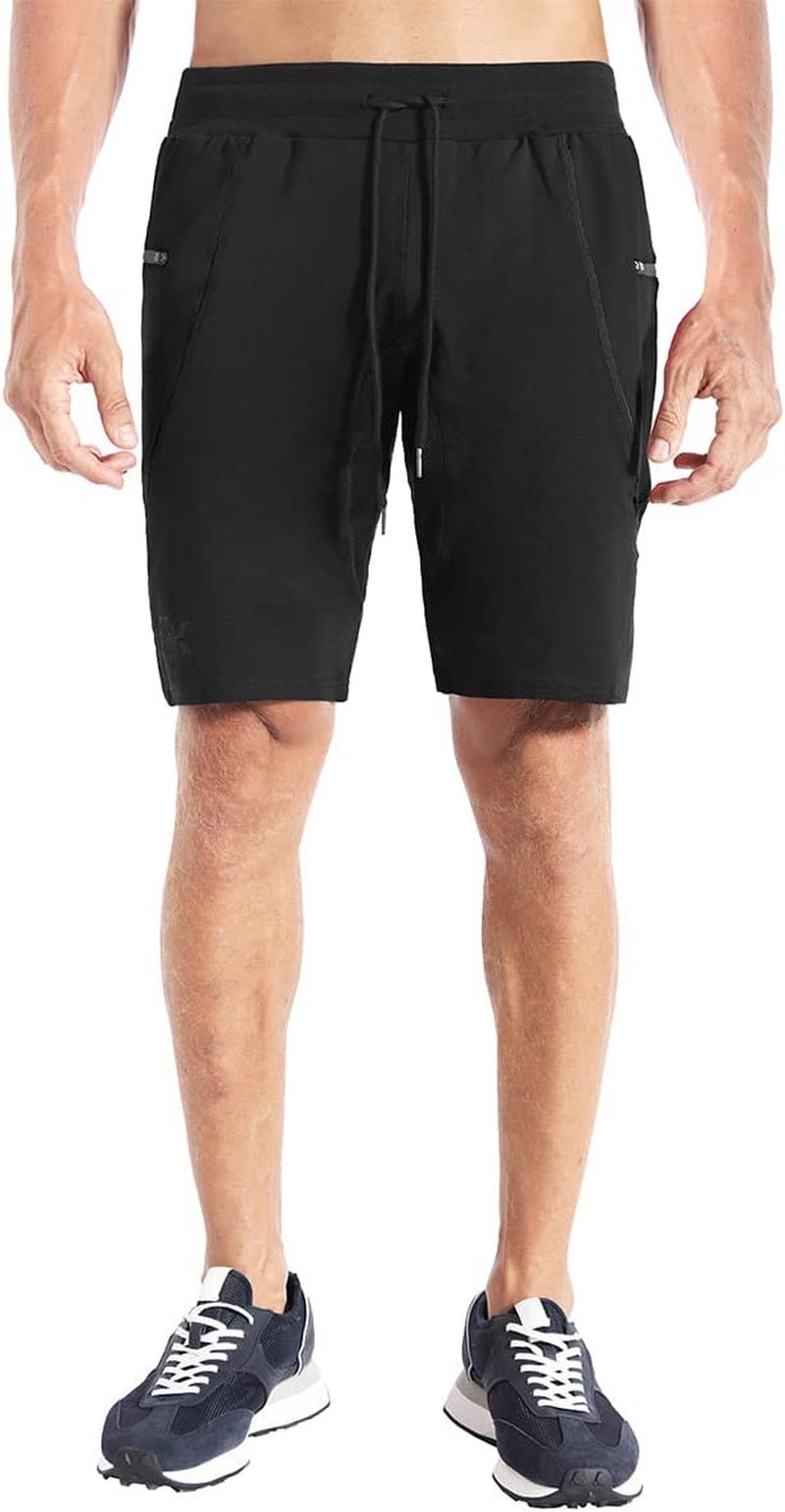 Men'S Sidelock Gym Workout Running Sport Shorts with Zipper PocketsMen'S Sidelock Gym Workout Running Sport Shorts with Zipper Pockets
