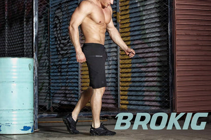 Men'S Sidelock Gym Workout Running Sport Shorts with Zipper PocketsMen'S Sidelock Gym Workout Running Sport Shorts with Zipper Pockets