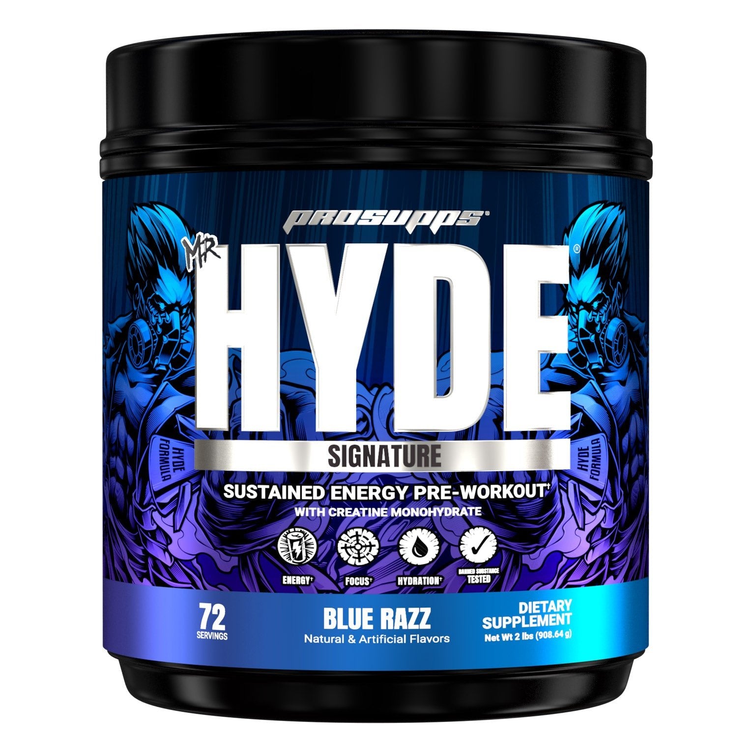 Mr. Hyde Signature Pre - Workout Blue Razz with Creatine, 72 ServingsMr. Hyde Signature Pre - Workout Blue Razz with Creatine, 72 Servings