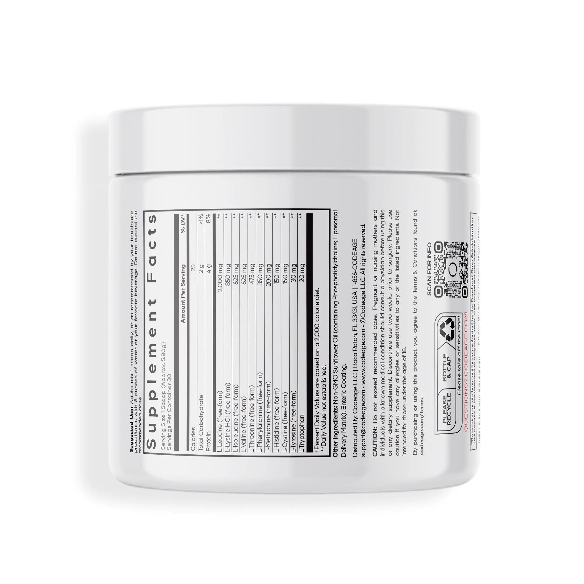 Multi Amino+ Powder, Liposomal EAA + Branched - Chain Amino Acid Powder Supplement, 6.15 OzMulti Amino+ Powder, Liposomal EAA + Branched - Chain Amino Acid Powder Supplement, 6.15 Oz