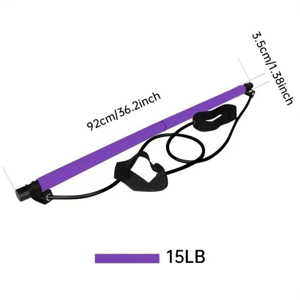 Multifunctional Resistance Band Bar Pilates Bar in Purple, Home Fitness Workout Accessories (1-Pack)-Nature Fitness