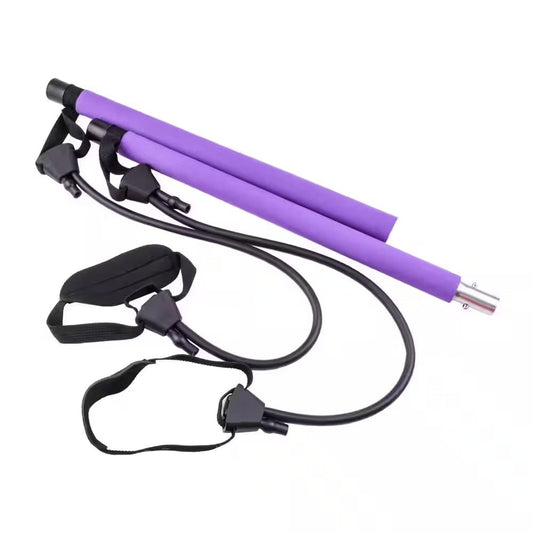 Multifunctional Resistance Band Bar Pilates Bar in Purple, Home Fitness Workout Accessories (1-Pack)-Nature Fitness