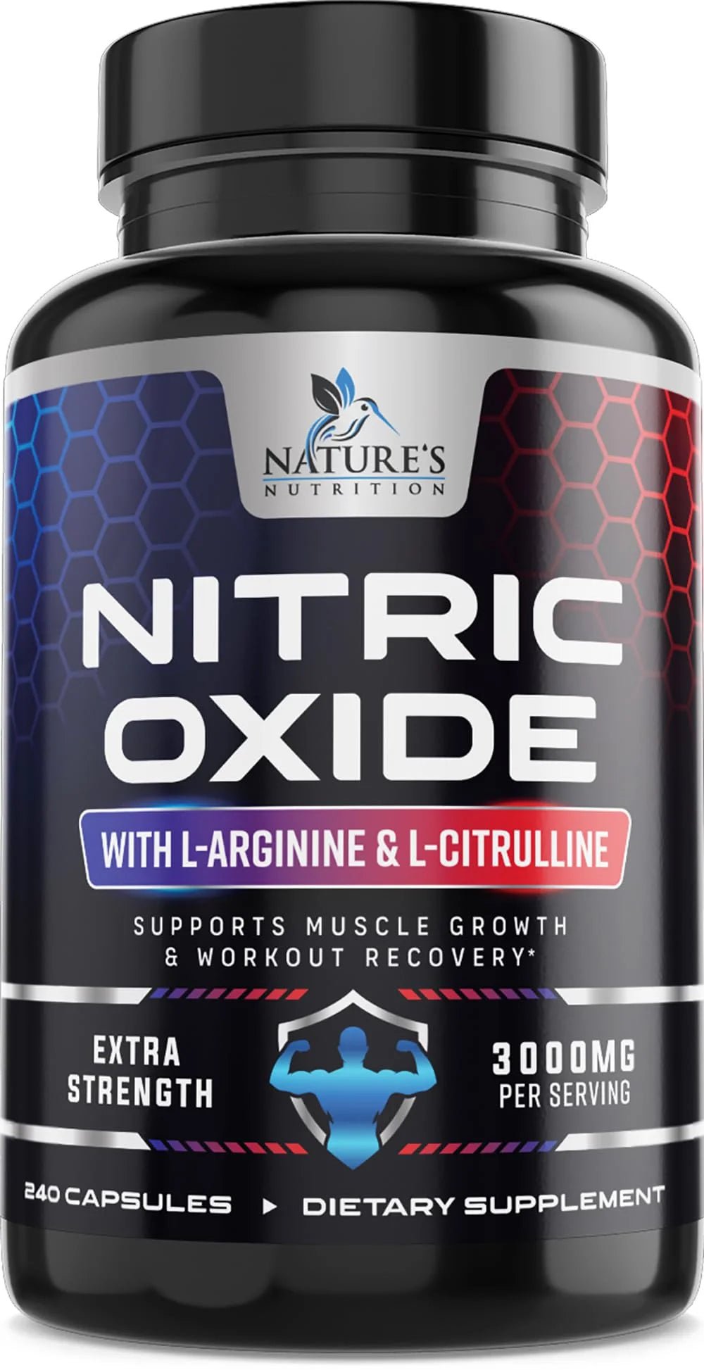 Nitric Oxide Booster Extra Strength 3000Mg - L Arginine 3X Strength Nitric Oxide Supplements for Men and Women, Citrulline, Supports Muscle, Heart Health & Energy Supplement, Non - Gmo - 240 CapsulesNitric Oxide Booster Extra Strength 3000Mg - L Arginine 3X Strength Nitric Oxide Supplements for Men and Women, Citrulline, Supports Muscle, Heart Health & Energy Supplement, Non - Gmo - 240 Capsules