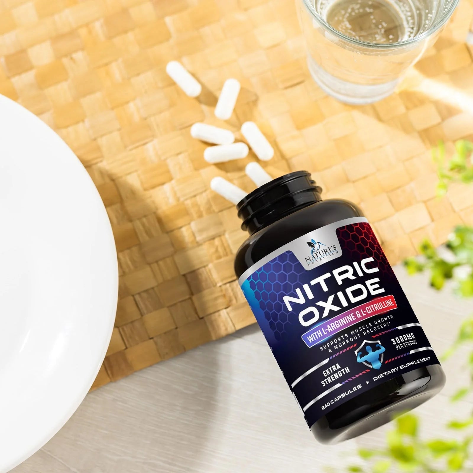 Nitric Oxide Booster Extra Strength 3000Mg - L Arginine 3X Strength Nitric Oxide Supplements for Men and Women, Citrulline, Supports Muscle, Heart Health & Energy Supplement, Non - Gmo - 240 CapsulesNitric Oxide Booster Extra Strength 3000Mg - L Arginine 3X Strength Nitric Oxide Supplements for Men and Women, Citrulline, Supports Muscle, Heart Health & Energy Supplement, Non - Gmo - 240 Capsules