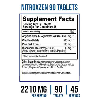 Nitro Nitric Oxide Booster, 90 Tablets - Supports Blood Flow, Pre - WorkoutNitro Nitric Oxide Booster, 90 Tablets - Supports Blood Flow, Pre - Workout