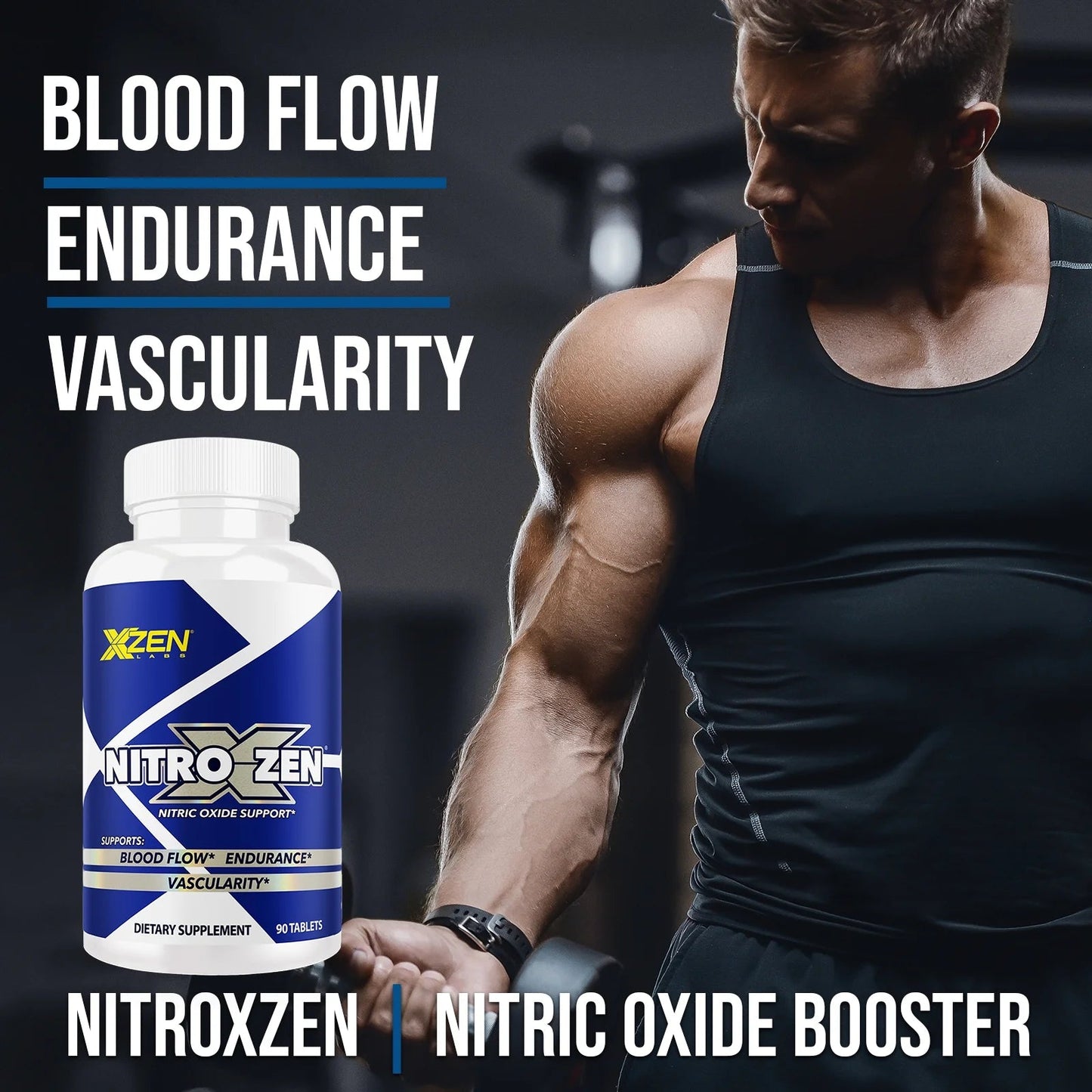 Nitro Nitric Oxide Booster, 90 Tablets - Supports Blood Flow, Pre - WorkoutNitro Nitric Oxide Booster, 90 Tablets - Supports Blood Flow, Pre - Workout