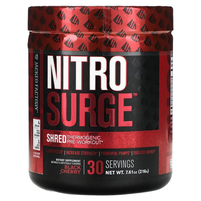 Nitrosurge Shred Pre Workout Supplement - 30Sv, Black CherryNitrosurge Shred Pre Workout Supplement - 30Sv, Black Cherry