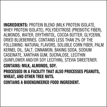 Nutrition Blueberry Muffin Protein Bars, 20G Protein, 2G Sugar, 5G Net Carb, Gluten Free, Keto Friendly, 12 CountNutrition Blueberry Muffin Protein Bars, 20G Protein, 2G Sugar, 5G Net Carb, Gluten Free, Keto Friendly, 12 Count