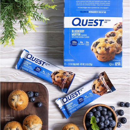 Nutrition Blueberry Muffin Protein Bars, 20G Protein, 2G Sugar, 5G Net Carb, Gluten Free, Keto Friendly, 12 CountNutrition Blueberry Muffin Protein Bars, 20G Protein, 2G Sugar, 5G Net Carb, Gluten Free, Keto Friendly, 12 Count