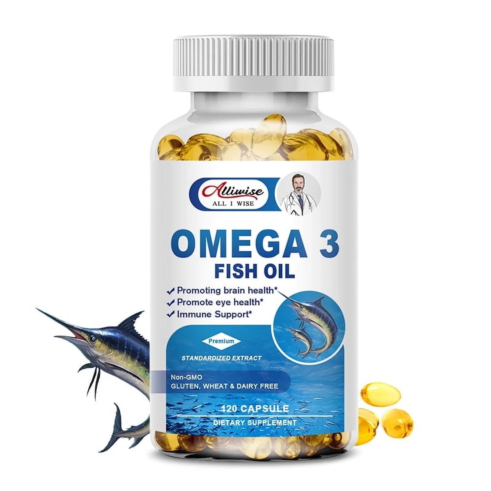 Omega 3 Fish Oil | EPA & DHA | Omega 3 Fatty Acids | Premium Burpless Softgel Supplements (120 Count)Omega 3 Fish Oil | EPA & DHA | Omega 3 Fatty Acids | Premium Burpless Softgel Supplements (120 Count)