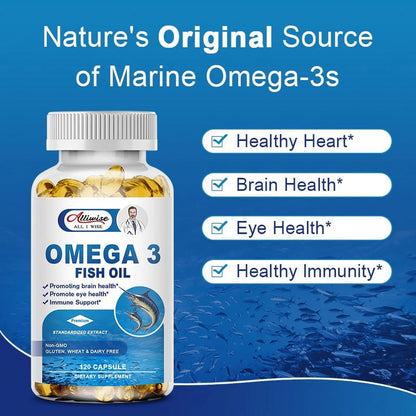 Omega 3 Fish Oil | EPA & DHA | Omega 3 Fatty Acids | Premium Burpless Softgel Supplements (120 Count)Omega 3 Fish Oil | EPA & DHA | Omega 3 Fatty Acids | Premium Burpless Softgel Supplements (120 Count)