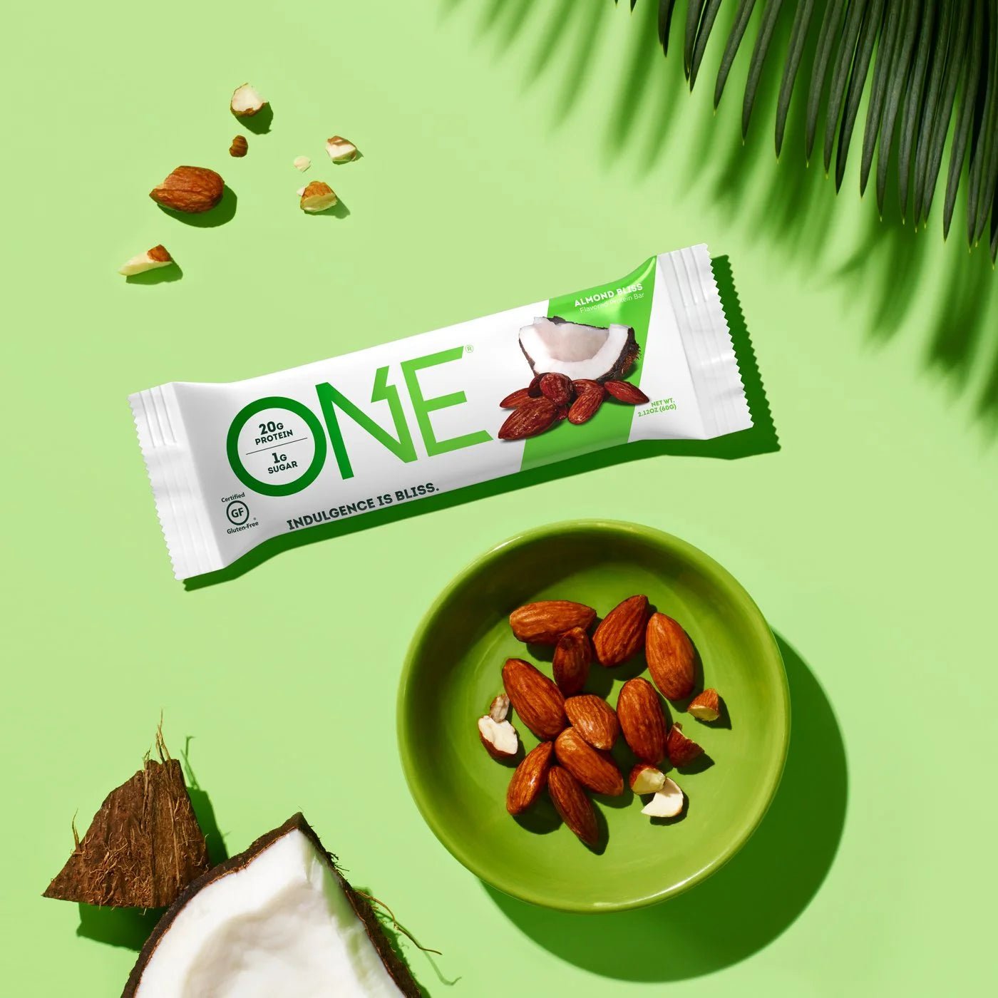 ONE Protein Bars, Almond Bliss, Gluten Free Protein Bars with 20G Protein and Only 1G Sugar, Guilt - Free Snacking for High Protein Diets, 2.12 Oz (12 Pack)ONE Protein Bars, Almond Bliss, Gluten Free Protein Bars with 20G Protein and Only 1G Sugar, Guilt - Free Snacking for High Protein Diets, 2.12 Oz (12 Pack)