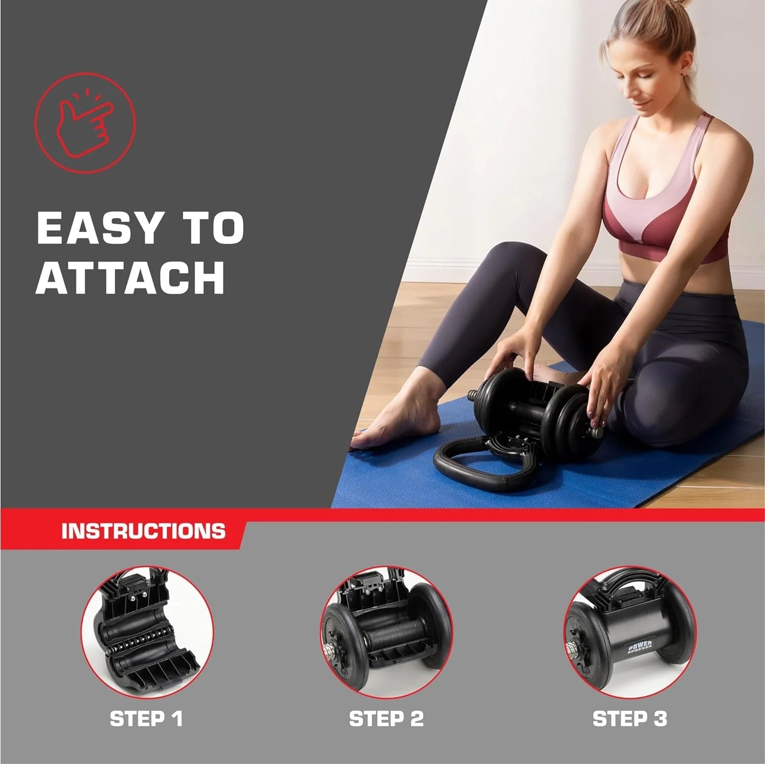 Powerpress Kettlebell Handle - Black Grip Attachment - Home Workout AccessoryPowerpress Kettlebell Handle - Black Grip Attachment - Home Workout Accessory