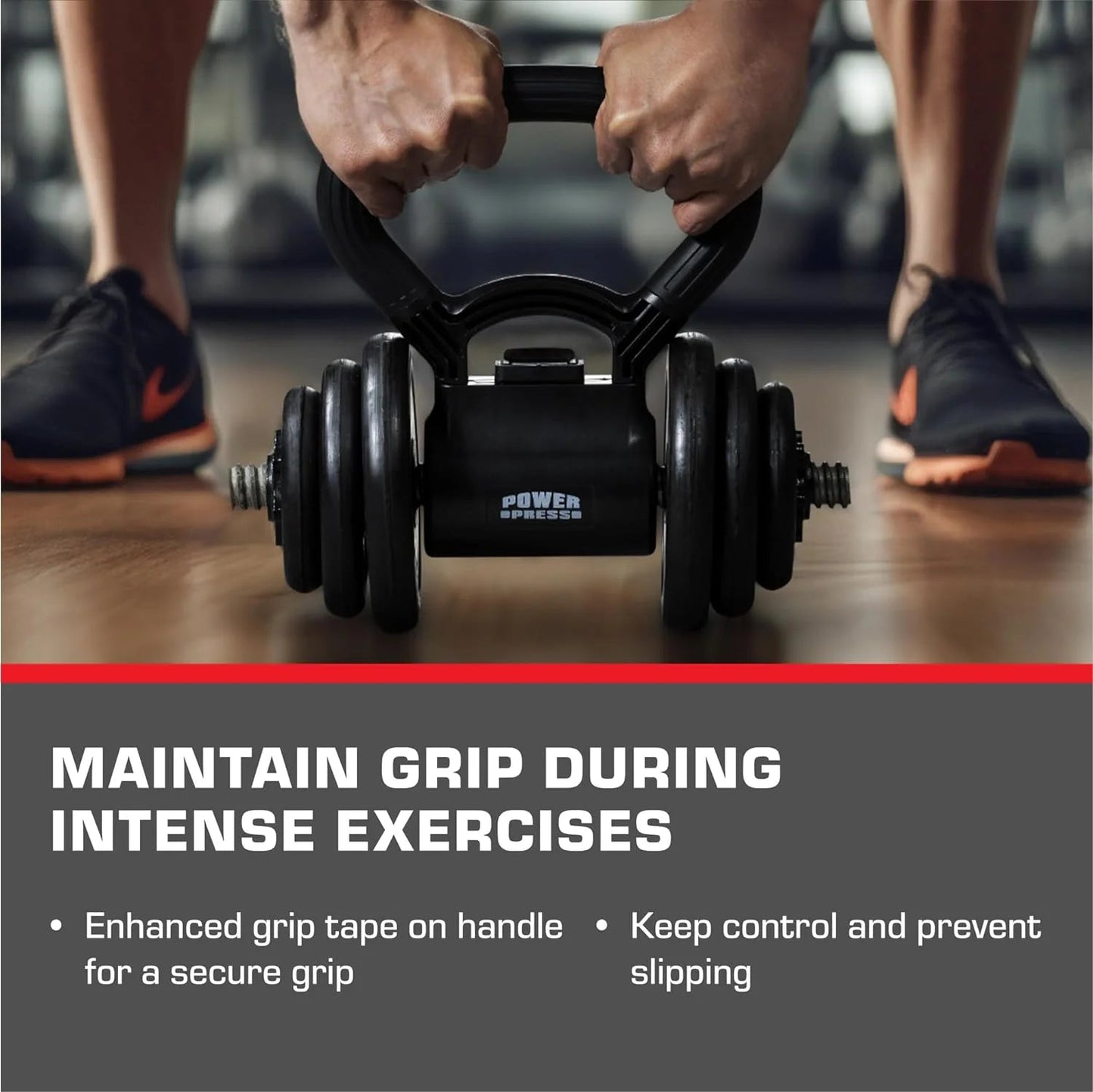 Powerpress Kettlebell Handle - Black Grip Attachment - Home Workout AccessoryPowerpress Kettlebell Handle - Black Grip Attachment - Home Workout Accessory