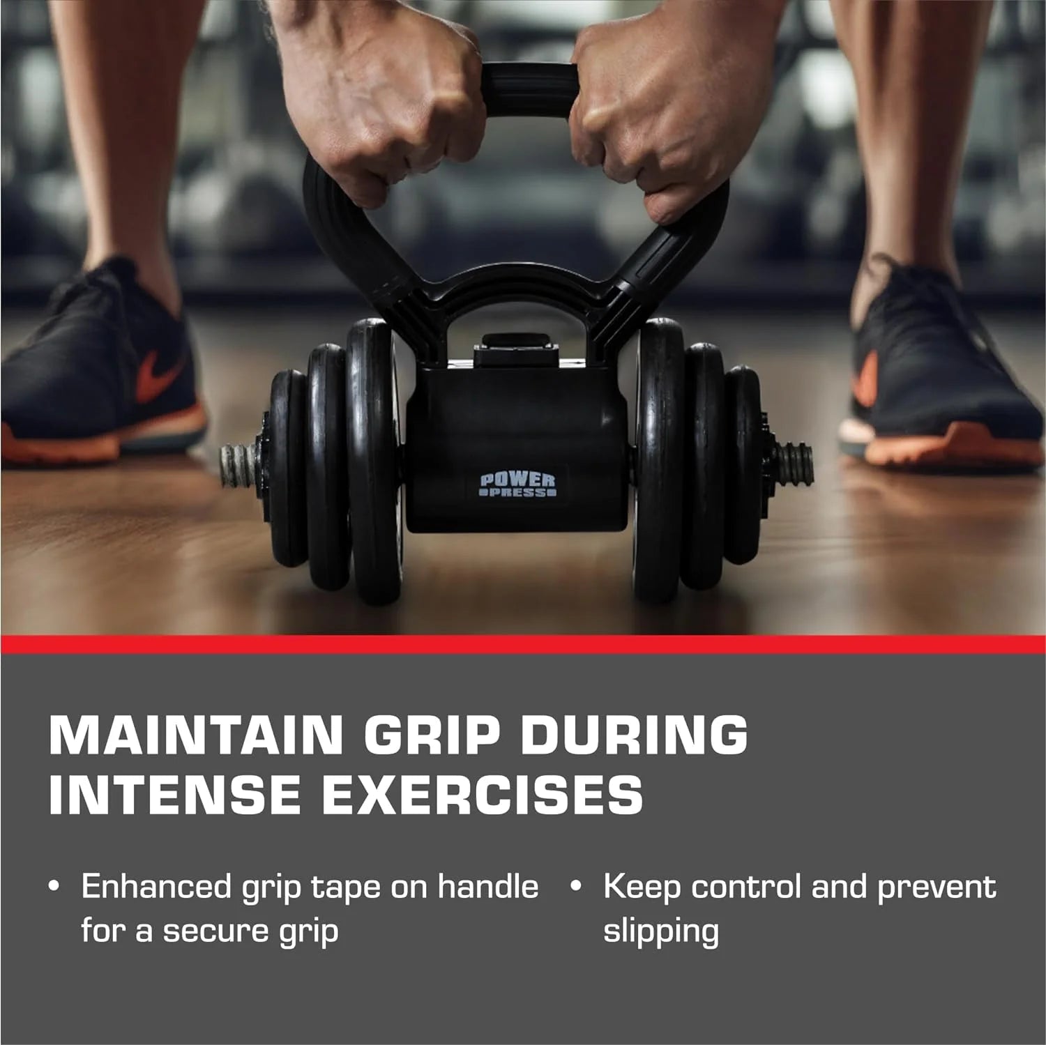 Powerpress Kettlebell Handle - Black Grip Attachment - Home Workout AccessoryPowerpress Kettlebell Handle - Black Grip Attachment - Home Workout Accessory