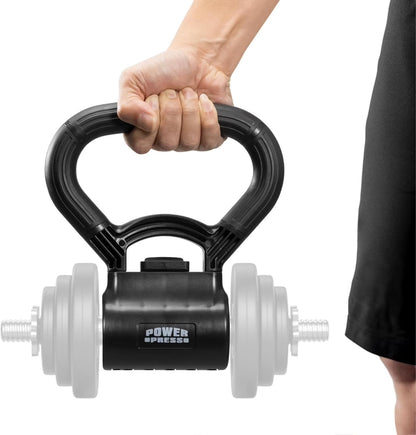 Powerpress Kettlebell Handle - Black Grip Attachment - Home Workout AccessoryPowerpress Kettlebell Handle - Black Grip Attachment - Home Workout Accessory