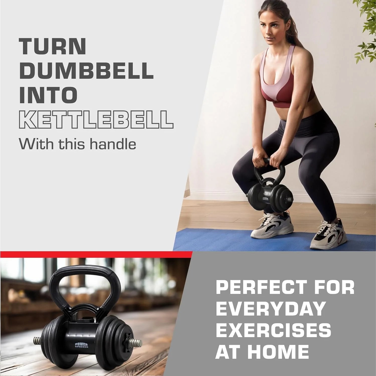 Powerpress Kettlebell Handle - Black Grip Attachment - Home Workout AccessoryPowerpress Kettlebell Handle - Black Grip Attachment - Home Workout Accessory