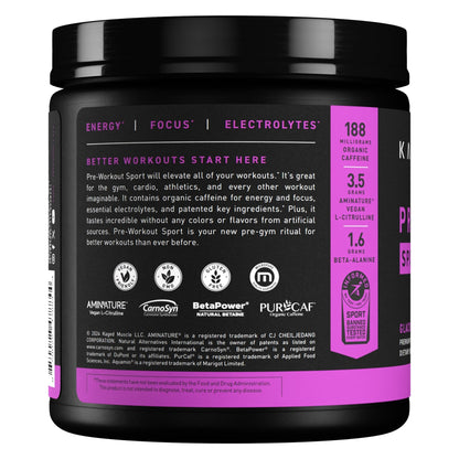 Pre - Sport Pre - Workout - Glacier Grape (9.38 Oz. / 20 Servings)Pre - Sport Pre - Workout - Glacier Grape (9.38 Oz. / 20 Servings)