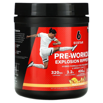 Pre - Workout Explosion Ripped 2.0, Peach Mango, 8.47 Oz (240 G)Pre - Workout Explosion Ripped 2.0, Peach Mango, 8.47 Oz (240 G)