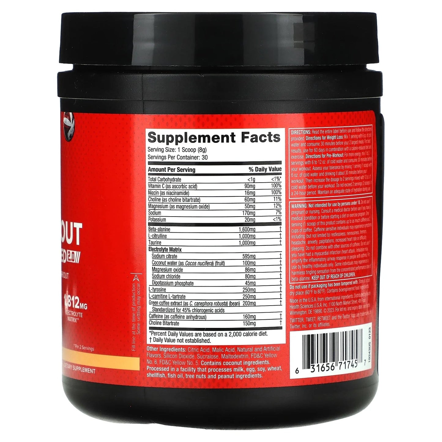 Pre - Workout Explosion Ripped 2.0, Peach Mango, 8.47 Oz (240 G)Pre - Workout Explosion Ripped 2.0, Peach Mango, 8.47 Oz (240 G)