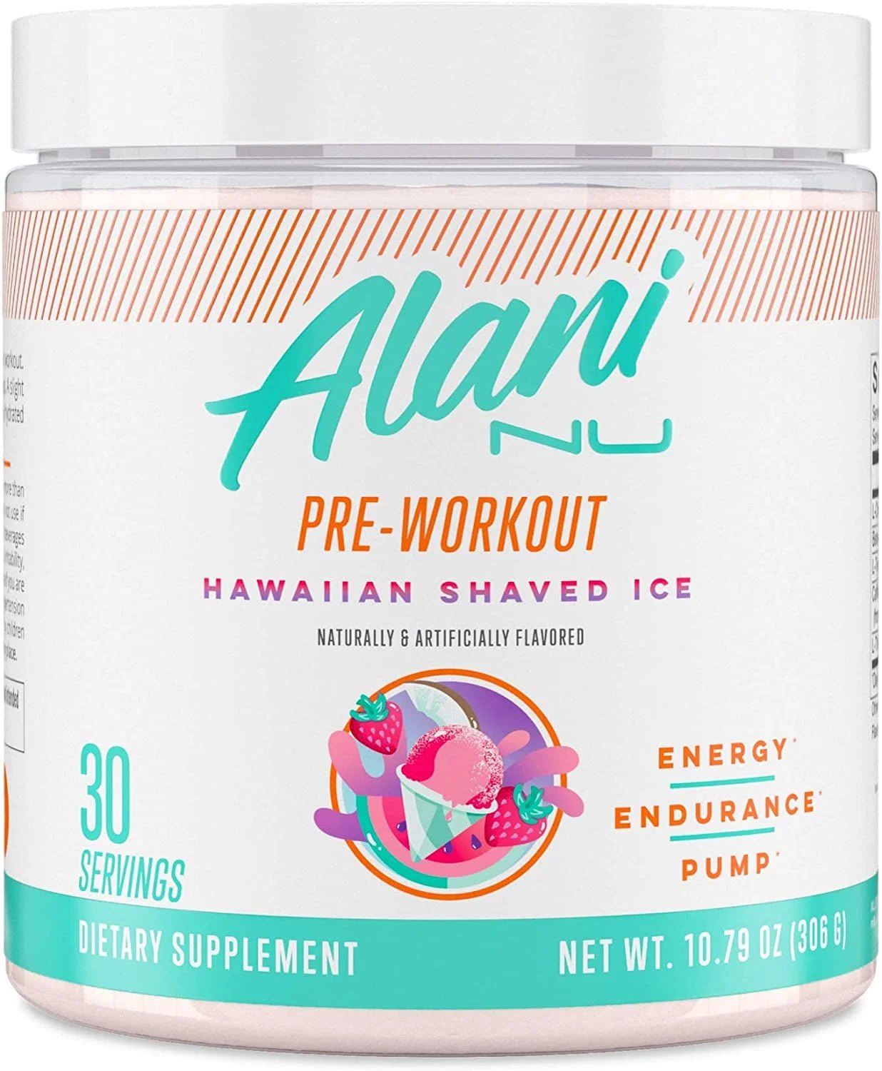 Pre - Workout Supplement Powder for Energy, Endurance, and Pump, Hawaiian Shaved Ice, 30 ServingsPre - Workout Supplement Powder for Energy, Endurance, and Pump, Hawaiian Shaved Ice, 30 Servings