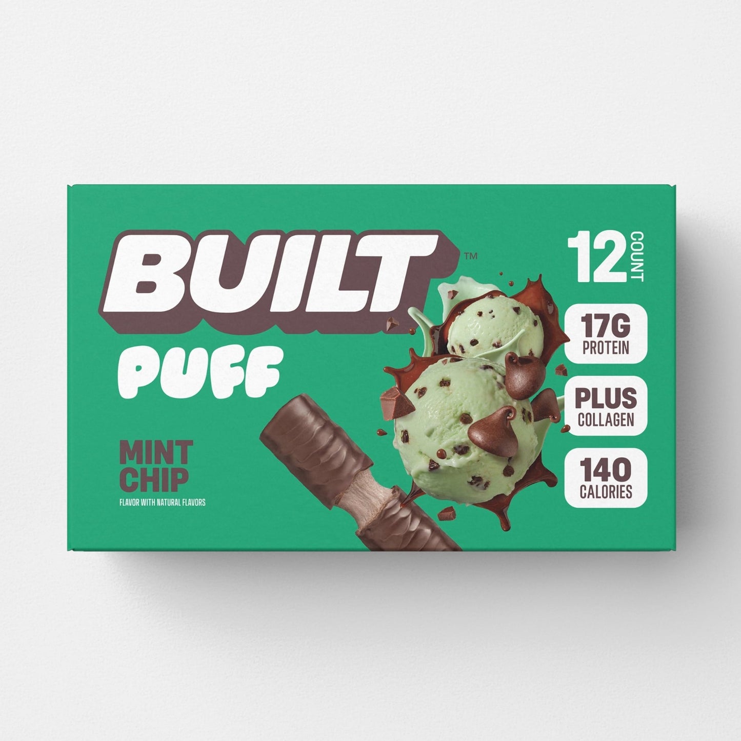 , Puff Protein Bars, Mint Chip, High Protein, Collagen, Gluten Free, 12 Count, Puff Protein Bars, Mint Chip, High Protein, Collagen, Gluten Free, 12 Count