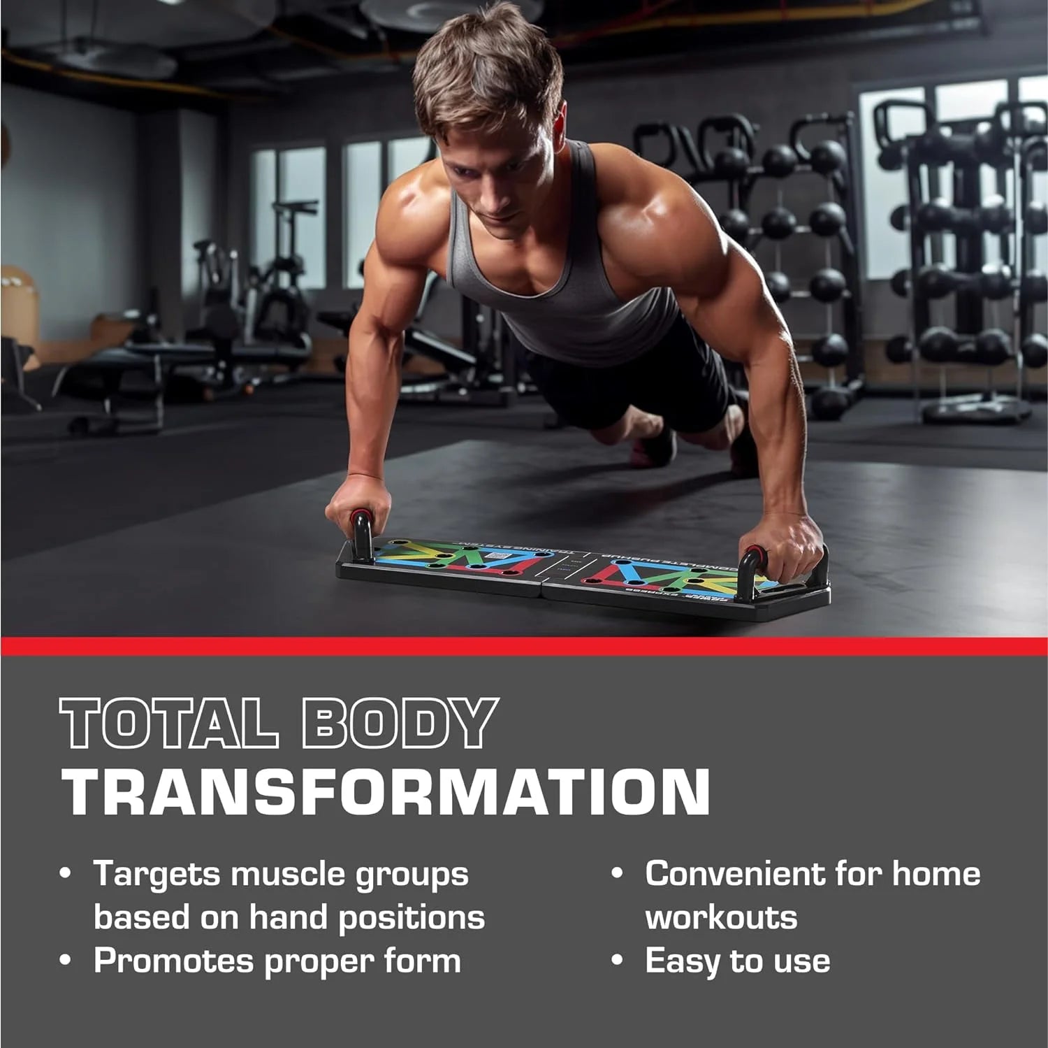 Push up Board - Fitness Full Upper Body Workout Handles for Perfect Push - Up Form - Exercise Board for Men or Women - Adjustable (Black)Push up Board - Fitness Full Upper Body Workout Handles for Perfect Push - Up Form - Exercise Board for Men or Women - Adjustable (Black)