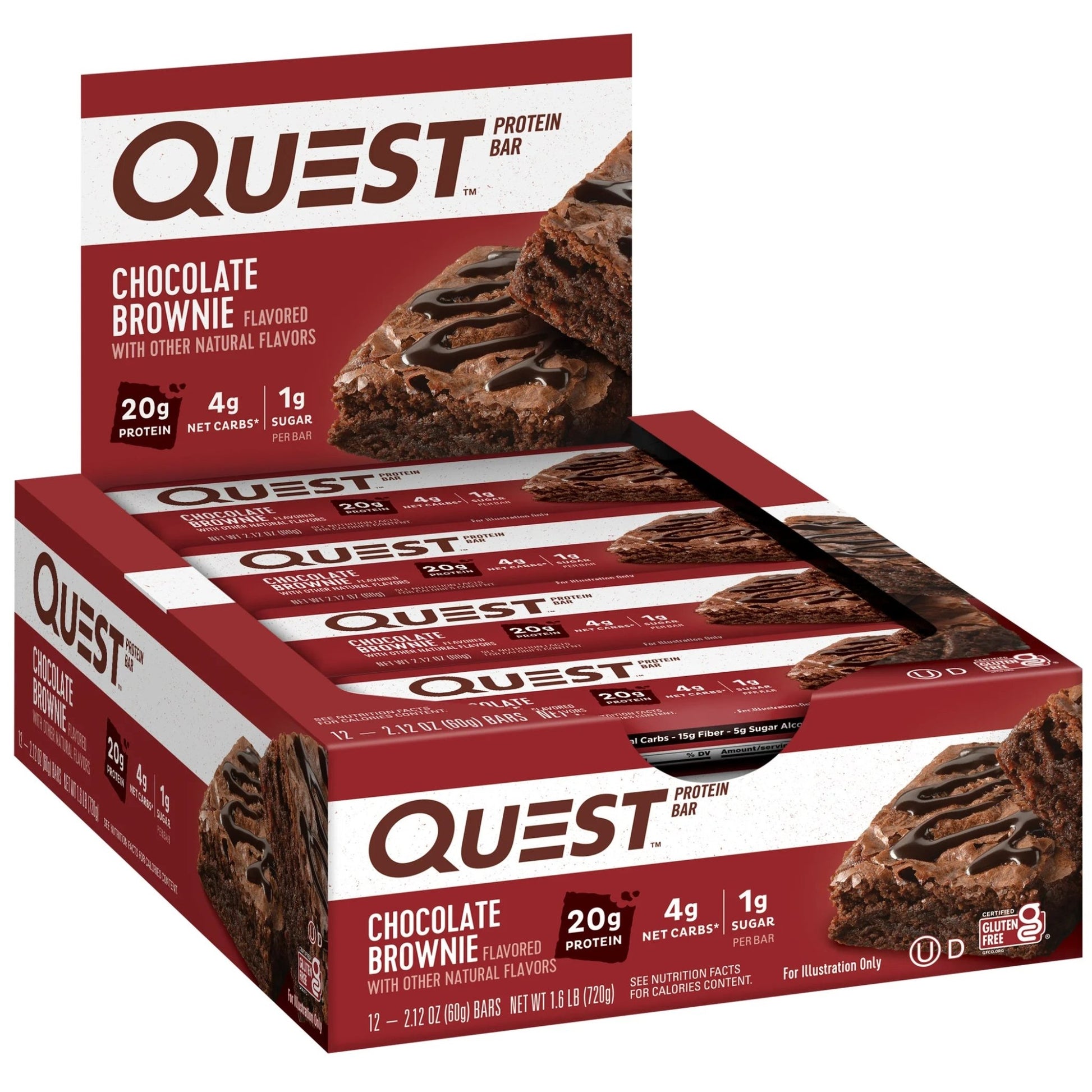 Quest Protein Bar, Chocolate Brownie, 20G Protein, 12 CountQuest Protein Bar, Chocolate Brownie, 20G Protein, 12 Count