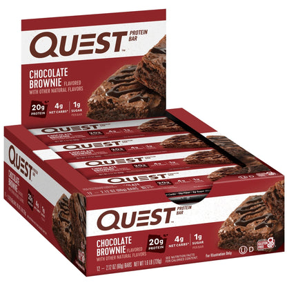 Quest Protein Bar, Chocolate Brownie, 20G Protein, 12 CountQuest Protein Bar, Chocolate Brownie, 20G Protein, 12 Count