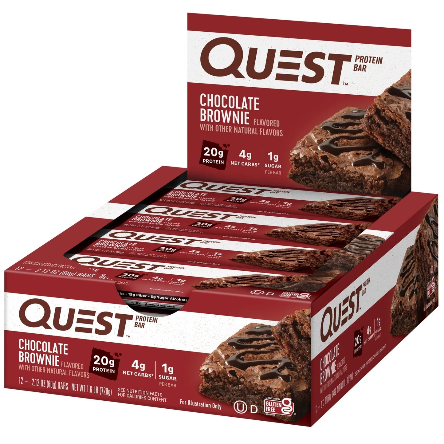Quest Protein Bar, Chocolate Brownie, 20G Protein, 12 CountQuest Protein Bar, Chocolate Brownie, 20G Protein, 12 Count