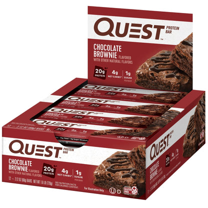 Quest Protein Bar, Chocolate Brownie, 20G Protein, 12 CountQuest Protein Bar, Chocolate Brownie, 20G Protein, 12 Count