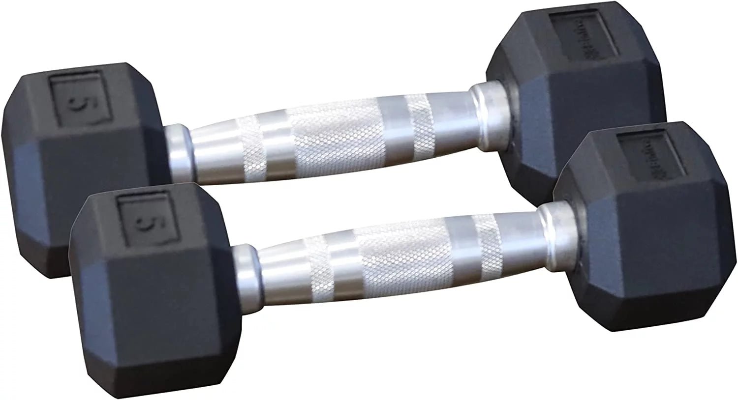 Rubber Coated Hexagon Dumbbells - Pairs - Encased Hand Weights for Men and WomenRubber Coated Hexagon Dumbbells - Pairs - Encased Hand Weights for Men and Women