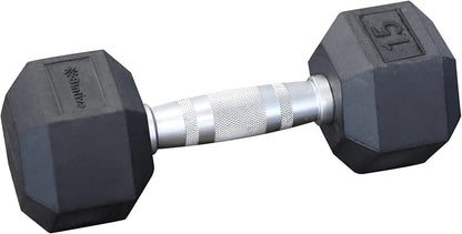 Rubber Coated Hexagon Dumbbells - Pairs - Encased Hand Weights for Men and WomenRubber Coated Hexagon Dumbbells - Pairs - Encased Hand Weights for Men and Women