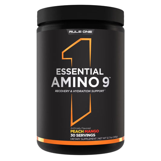 RULE 1 Essential Amino 9 Peach Mango 30 Serv Amino Acids Hydration 345GRULE 1 Essential Amino 9 Peach Mango 30 Serv Amino Acids Hydration 345G