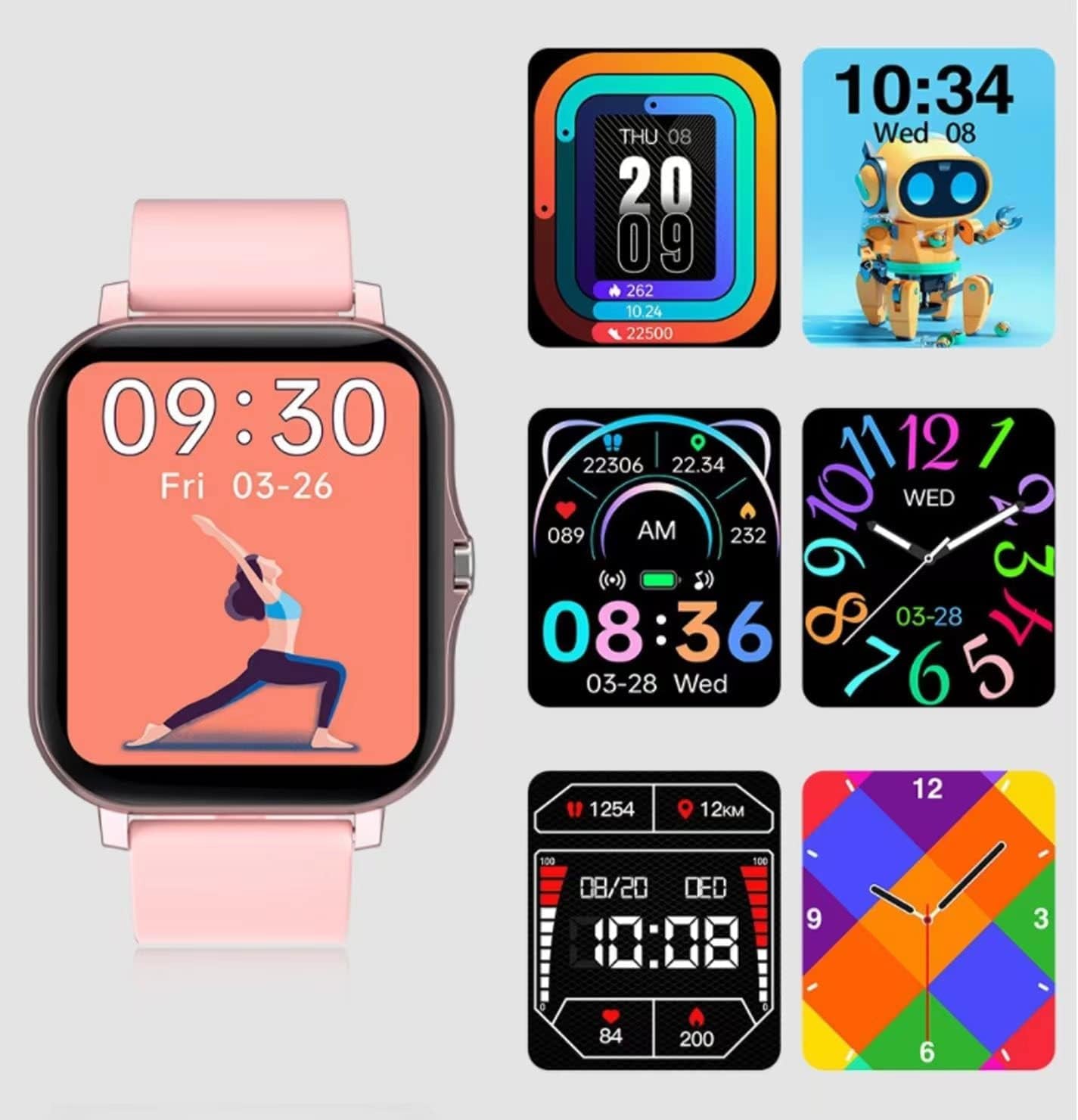 Smart Fitness Tracker Watch for Android/Ios - IP68, Heart Rate/Blood Oxygen/Sleep Monitoring, 8 Sports Modes, Breath Training, Weather Updates - 1.69-Inch Display for Men and Women (Rose Gold)-Nature Fitness