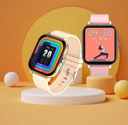 Smart Fitness Tracker Watch for Android/Ios - IP68, Heart Rate/Blood Oxygen/Sleep Monitoring, 8 Sports Modes, Breath Training, Weather Updates - 1.69-Inch Display for Men and Women (Rose Gold)-Nature Fitness