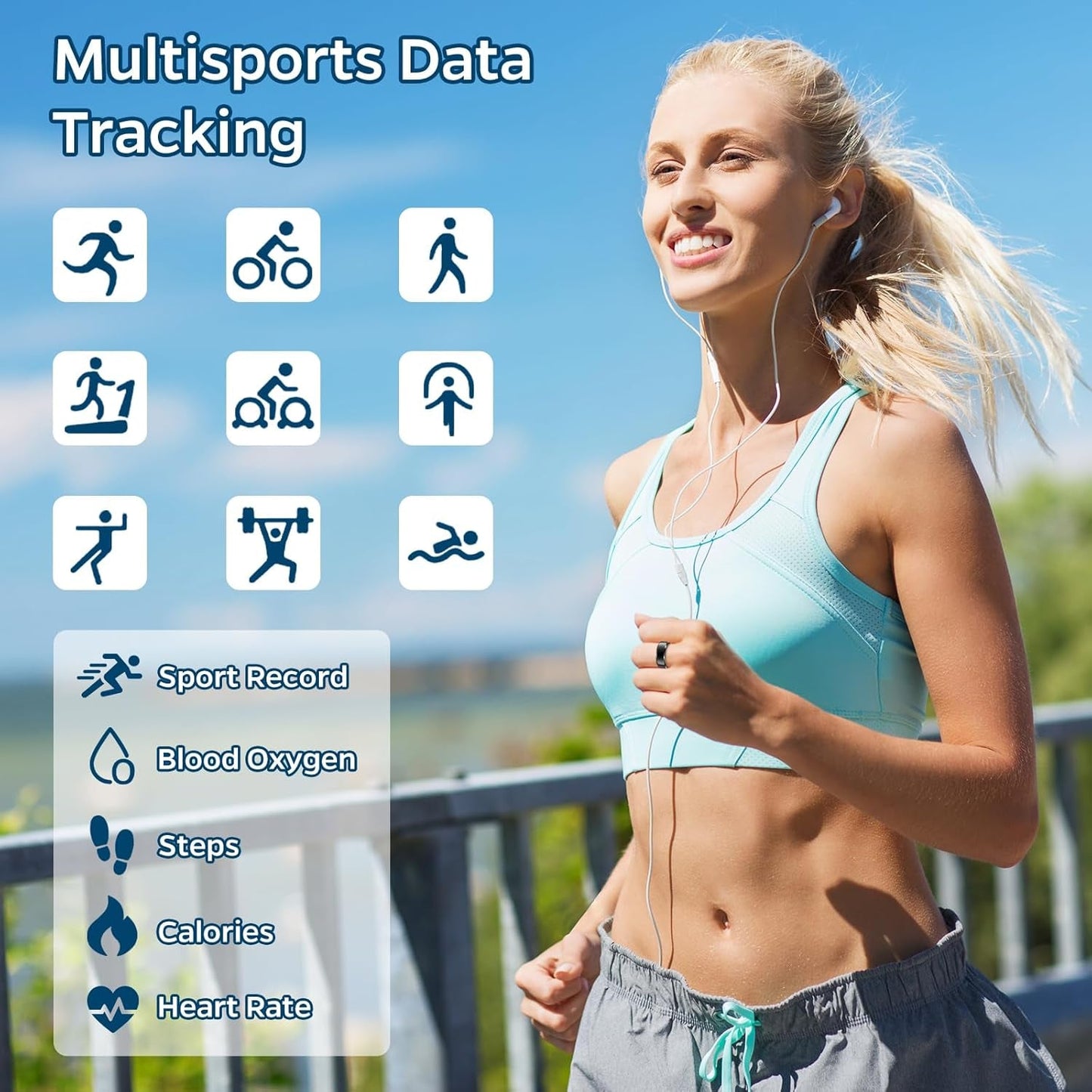 Smart Ring Health Tracker, Sleep Tracker Ring with Heart Rate, Waterproof Fitness Ring for Activity Monitoring/Steps/Distance/Calories, Air Gestures, up to 7 - Day Battery, for Ios Android (Black,10)Smart Ring Health Tracker, Sleep Tracker Ring with Heart Rate, Waterproof Fitness Ring for Activity Monitoring/Steps/Distance/Calories, Air Gestures, up to 7 - Day Battery, for Ios Android (Black,10)