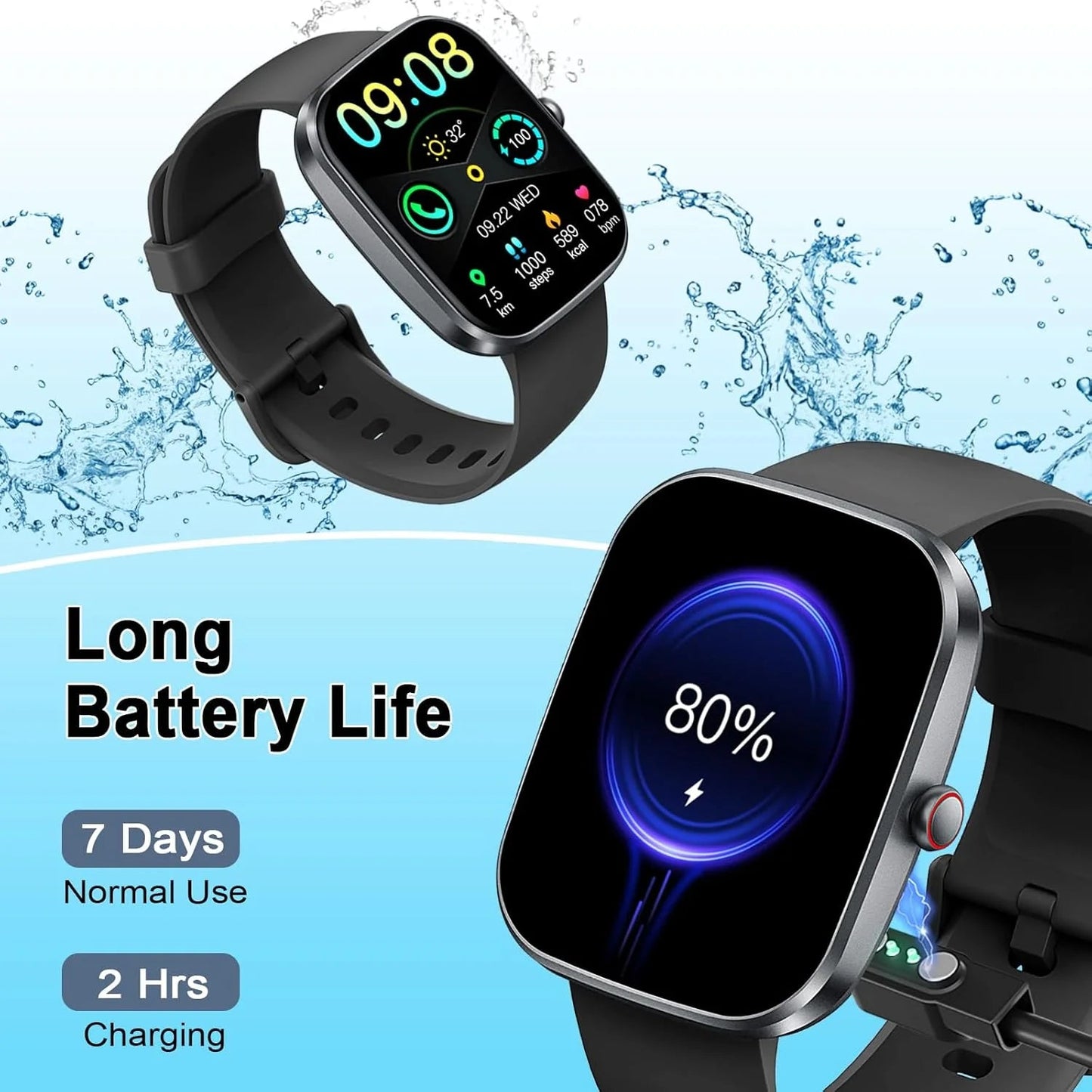 Smart Watch(Answer/Make Call), 1.91" Smartwatch for Men Women, 110+ Sport Modes, Heart Rate/Sleep/Spo2 Monitor, IP68 Waterproof, Pedometer, HD Touchscreen, Activity Tracker for Android IosSmart Watch(Answer/Make Call), 1.91" Smartwatch for Men Women, 110+ Sport Modes, Heart Rate/Sleep/Spo2 Monitor, IP68 Waterproof, Pedometer, HD Touchscreen, Activity Tracker for Android Ios